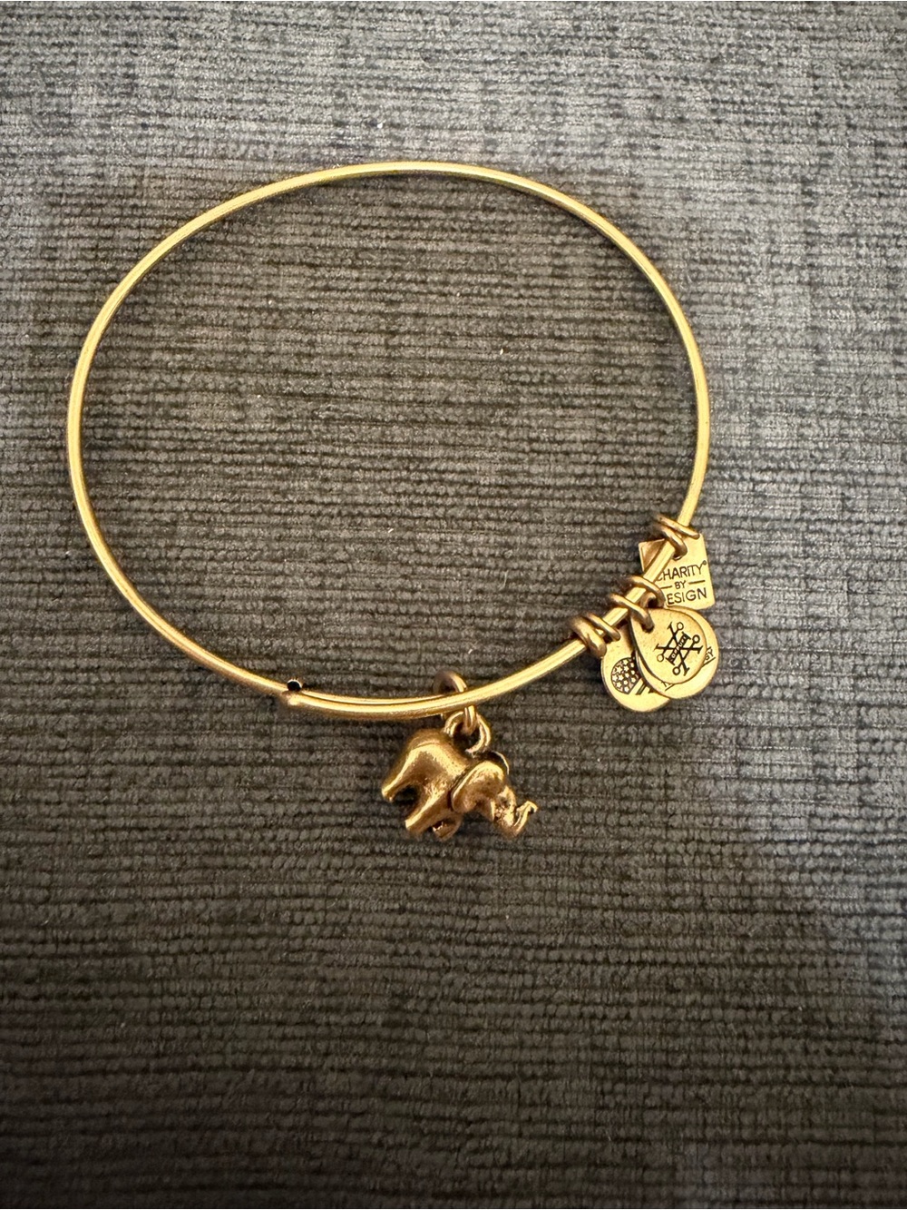 Alex and Ani Elephant Bracelet in Gold